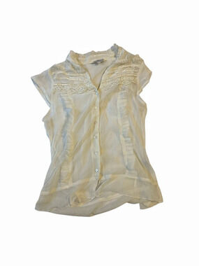 Tramp Cream Lace Ruffle Blouse – Size M